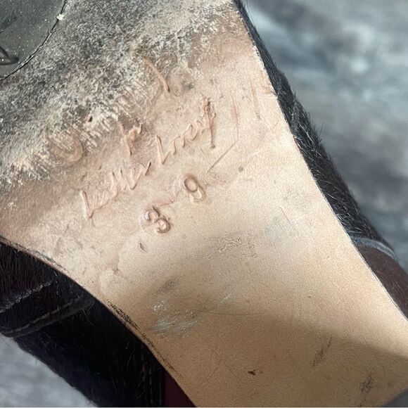 Leather Calf Hair Heeled Ankle Boots Booties Size 10 Velez for Leather Lovers - Picture 8 of 10